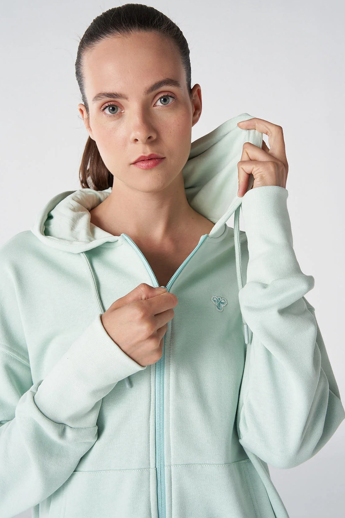 Hummel T-ic icona Zip Kadın Sweatshirt 921774-2519 Yeşil